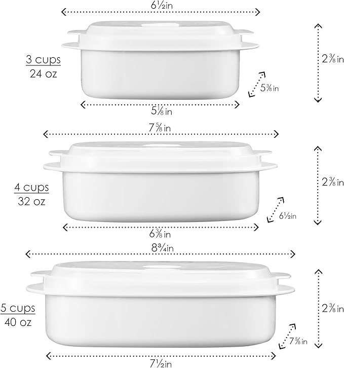 Calypso Basics by Reston Lloyd 6-Piece Microwave Cookware, Steamer and Storage Set, White