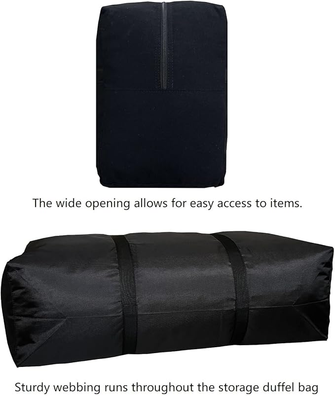 YiKitHom Extra Large Storage Canvas Duffle Bag with Zippers and Handles, Big Foldable Duffle Bag for Travel 60L