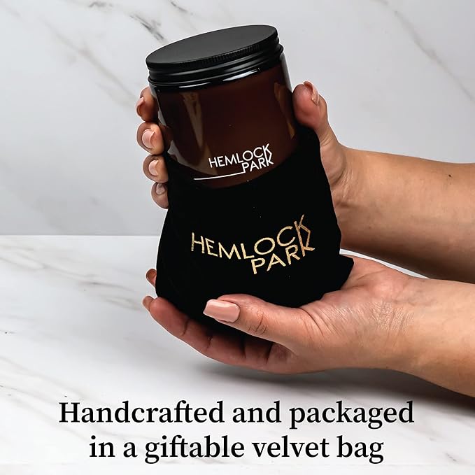 Hemlock Park Crackling Wood Wick Candle Handcrafted with Natural Coconut Wax (Standard 8 oz, Lavender)