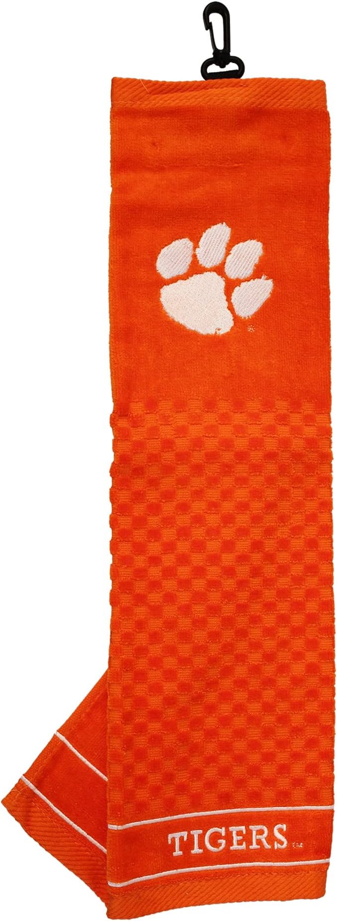 Team Golf NCAA Clemson Tigers Embroidered Golf Towel Embroidered Golf Towel, Checkered Scrubber Design, Embroidered Logo
