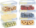 KIGI Small Plastic Food Storage Container for Snack, Lunch & Meal Prep, BPA-Free, Airtight lids, Rectangular Leak-Proof Mini Bento box, 6 oz / 0.75 Cup, 12 Piece Set