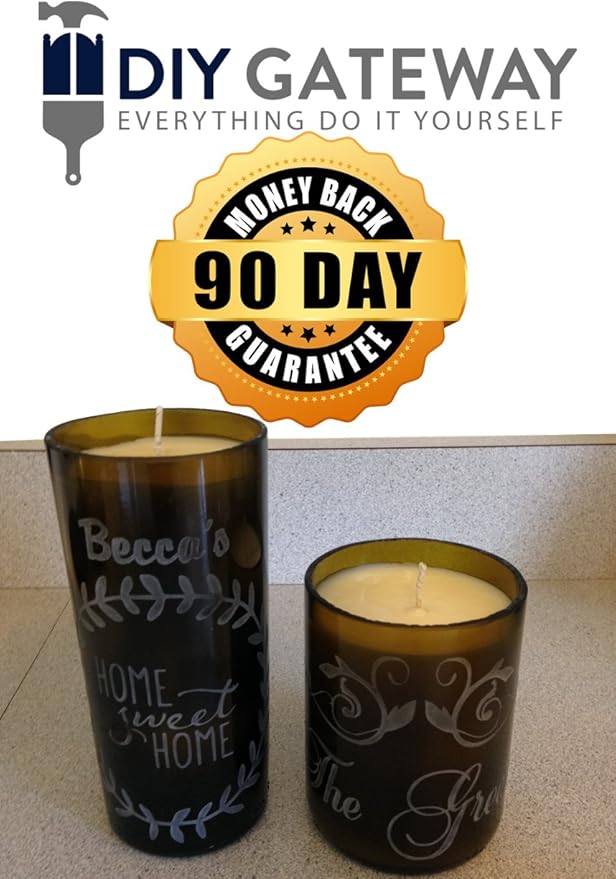DIY Gateway Deluxe Candle Making Kit & Supplies – with Glass Bottle Cutter to Make Candles Out of Wine Bottles – with 2 LB Soy Wax, 2 Scents, Wicks + Holders & Pitcher