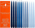 D'light Online Elegant 10" Blue Gradient Taper Candles Premium Quality- Unscented, Hand-Dipped Tapered Candles, Dripless and Smokeless - Set of 12 (10 Inch, Blue Gradient)