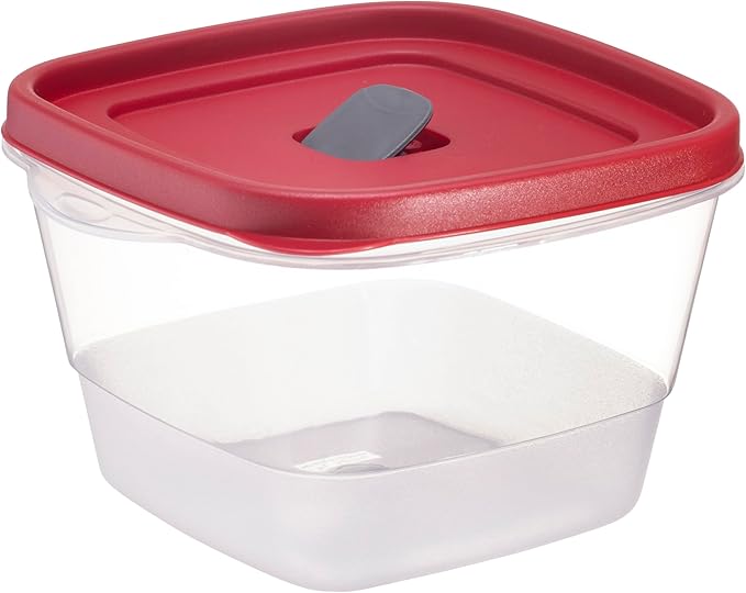 Tribello BPA-Free Plastic Food Storage Set, Red Vented Lids - Microwave, Dishwasher Safe: Perfect for Meal Prep, Leftovers, and Kitchen Organization (3 x 7-Cup)
