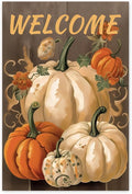 GUAIEUW DIY Diamond Painting Kit - Autumn Pumpkin Diamond Painting, 5D Full Round Diamond Diamond Art Painting for Adults with Accessories, Home Wall Decor Premium Gift 16x24 Inch