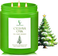 Cedar Oak Large Christmas Tree Candle, 3-Wick 22oz Long Lasting Scented Candle, Natural Soy Wax Aromatherapy Candle for Home, Holiday Candle Gifts for Women Men