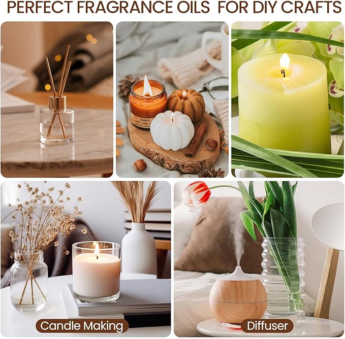 Nuanchu 36 Pcs Essential Oils Set 10ml Fragrance Oil Aromatherapy Kit for Diffuser Humidifier Aromatherapy-Oils for Candle Making