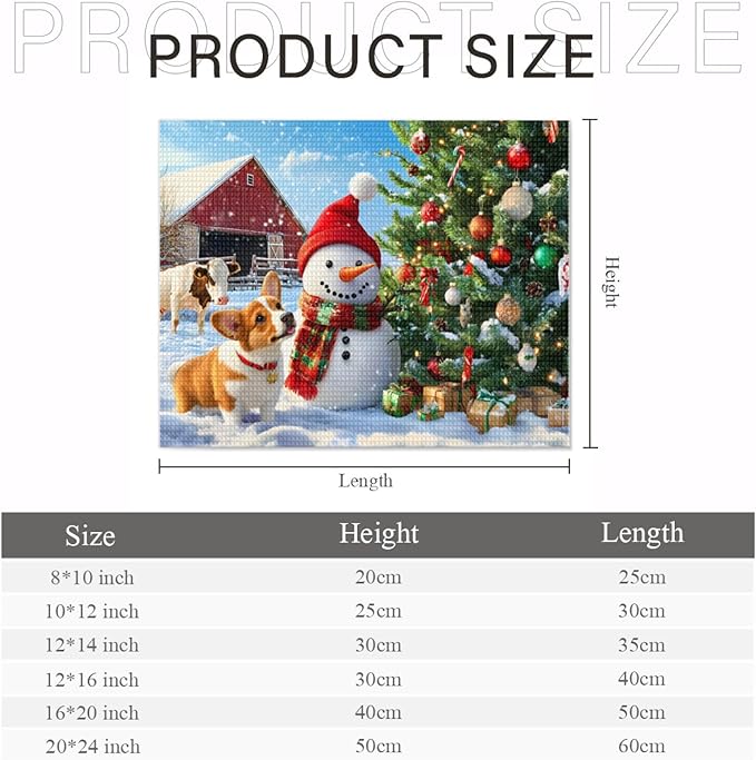 IMLQJES Diamond Painting Kits for Adults - DIY Christmas Diamond Painting - Barn Snowman Dog Gemstone Art Craft Cross Stitch for Beginners - for Wall Decor 20x24 Inch