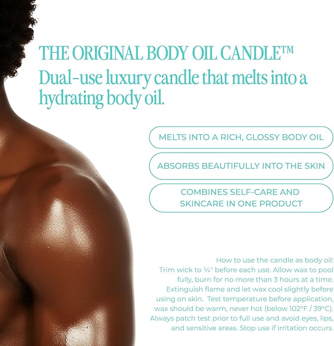 Body Oil Massage Candle | Melts into Skin Softening Warm Massage Oil - Natural Wood Wick - Soy & Coconut Wax – Citrus & Bergamot with Floral Scents - Self Care Gift (Cabana Boy 9oz)