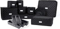 Covermates Keepsakes Dish Storage Set – Padded China & Dinnerware Storage Cases with Dividers, Cup & Stemware Storage, Quilted Polyester Protection, ID Window, Black