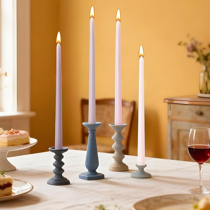 Viyffo 12 Inch Purple Taper Candles Set of 20 Unscented Smokeless Long Tall Tapered Candle for Candlesticks Sticks Wedding Advent Home Decor Dinner Christmas