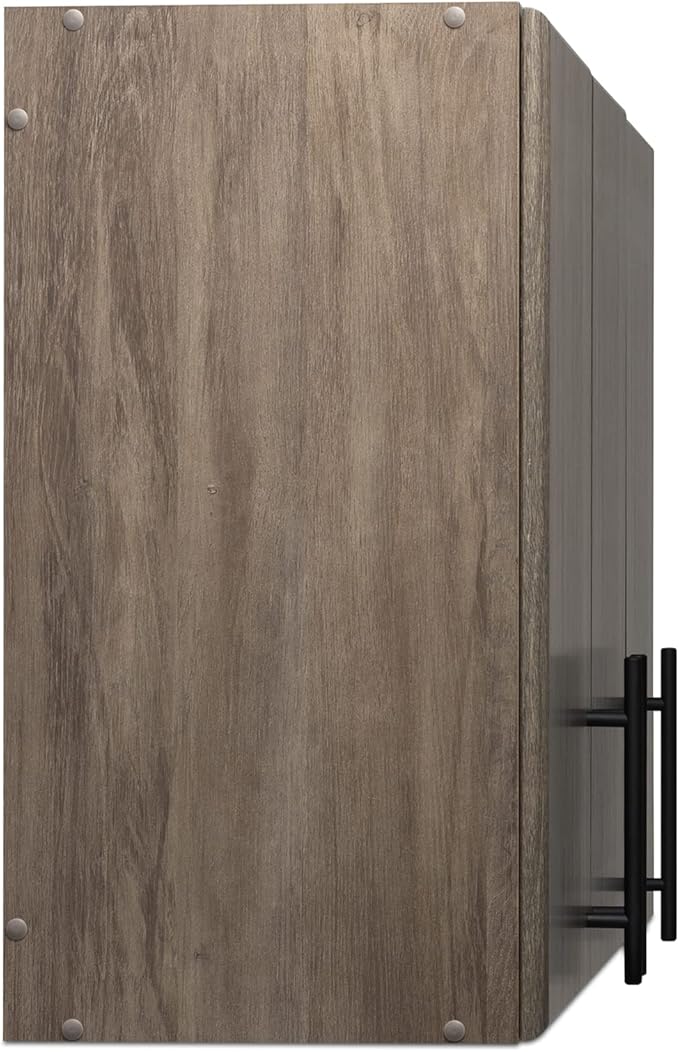 Prepac Elite 54" Wall Cabinet, Drifted Gray Storage Cabinet with 2 Adjustable Shelves, Storage for Pantry, Kitchen, Bathroom 12" D x 54" W x 24" H