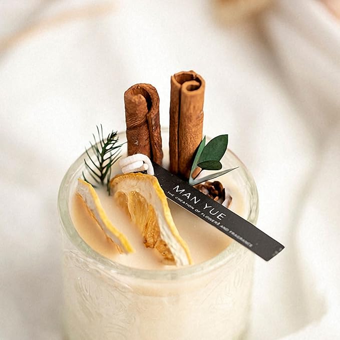SimpleVibesXinPuwei DIY Lemon Cinnamon Pillar Wax Material Kit - Festive Handmade Activity Scented Wax Crafting Set (B)