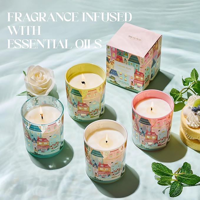 M&SENSE New York City Scent Soy Wax Aesthetic Candle - 10.2 oz | Natural Fragrance for Home& Book Candles | for Housewarming, Hostess Gifts&Home Deor,Thank You Gifts