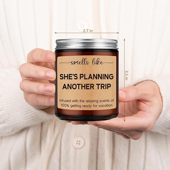 LEADO Candle, Travel Gifts for Women, Gifts for Travelers - Cool Ideas for People Who Travel, Girls Trip - Funny Birthday, Mothers Day, Traveling Presents for Travelers Women, Mom, Couple, Friend, Her