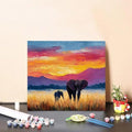 Paint by Numbers Kit for Adults Elephant Paint by Numbers Grassland DIY Crafts for Adults Canvas Paintings Kits, Hobbies for Women Art With Accessories, Home Wall Decor 20x20inch Without Frame K-6830