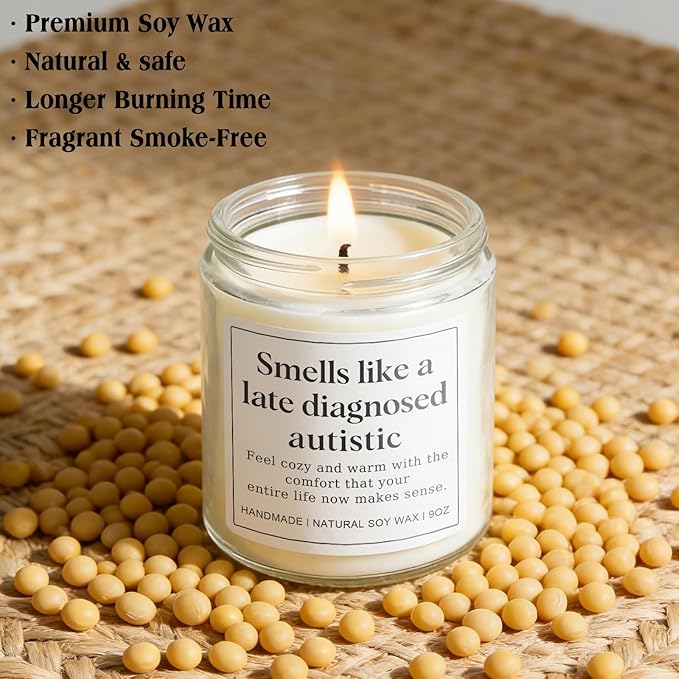 Autism Sensory Products for Adults, Best Gifts for Autistic Teenagers, Special Needs Teenager Gift, Unique Autistic Adult Must Have - Lavender Scented Candle