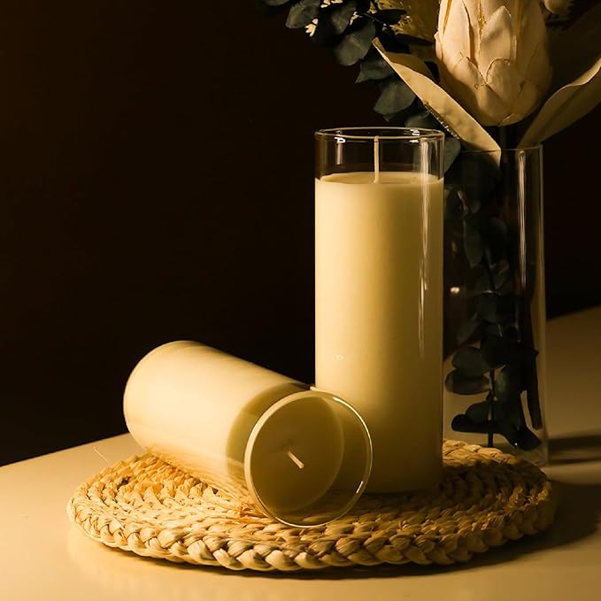 2.24x7 inch White Devotional Candles in Glass Jar - 1 Piece - 120Hours – Prayer Candle - Tall Pillar Candles for Religious, Memorials, Party Decor