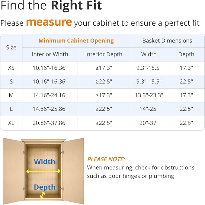 Expandable Pull Out Drawer Cabinet Organizer, Adjustable Width Bottom-Mounted Slide Out Storage Shelves for Cabinets, Required Cabinet Size (W: 10.16"~16.36", D≥22.5"), 1 Pack