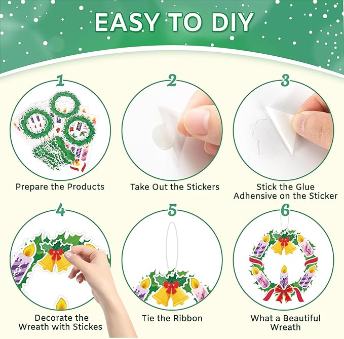 24 Sets Advent Wreath Craft Kit for Kids, DIY Make Your Own Christmas Candle Wreath Craft Activity, Religious Advent Decoration for Home Classroom School Church Family Holiday Crafts