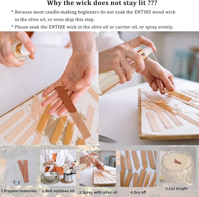 Candle Wood Wicks 0.75 x 5.12 inch Natural Candle Wick 100 PCS for Candles, Wood Candle Wicks Bulk Wooden Wicks for Candle Making