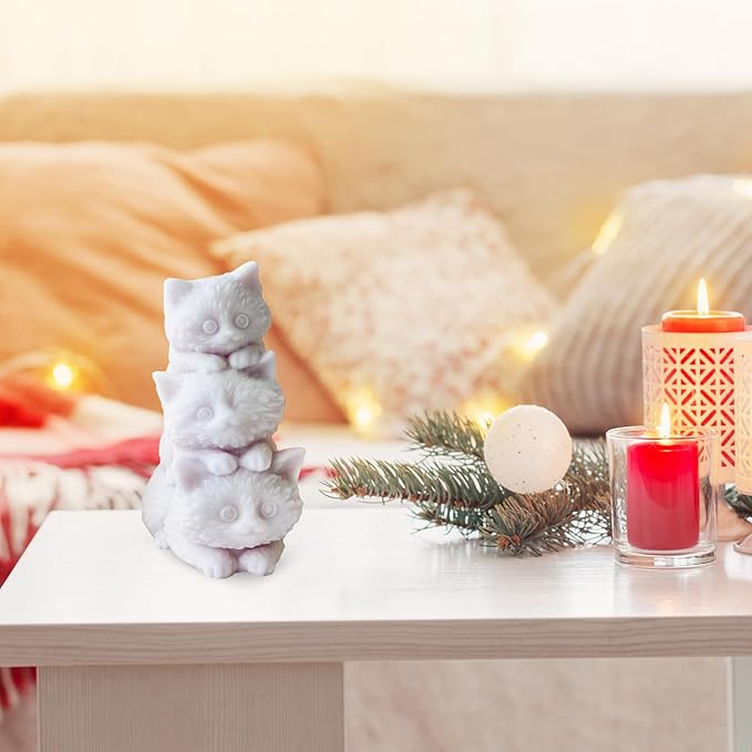 Cat Silicone Candle Mold, Decorative Animal Candle Mold for Wax and Resin Crafting