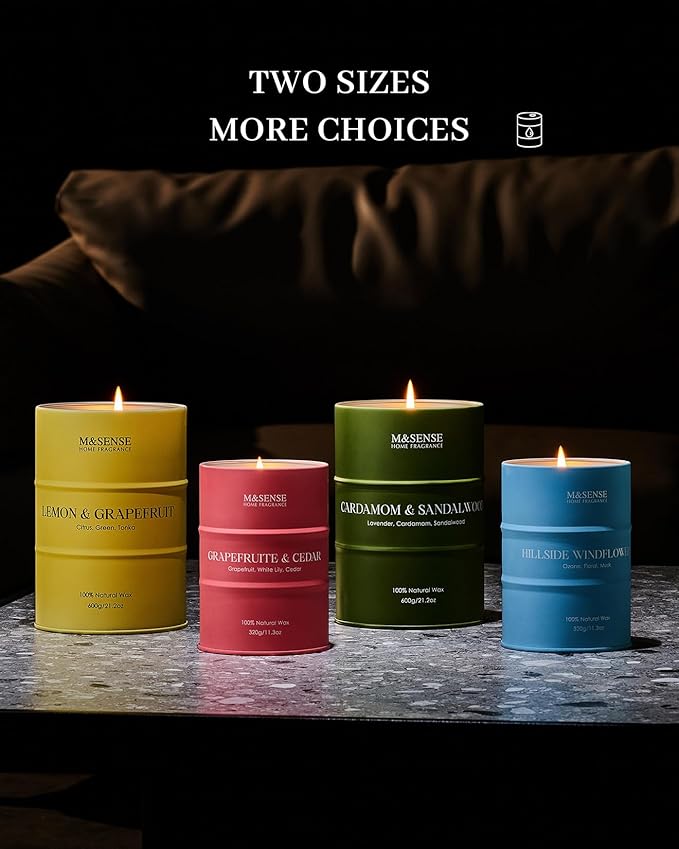 M&SENSE Tropical Fruit Soy Scented Candles Natural Non Toxic, Large Summer Candles 21.2oz 120 Hours Long Lasting Burning, Unique Candle Gifts Cozy Room Decor for Women Men