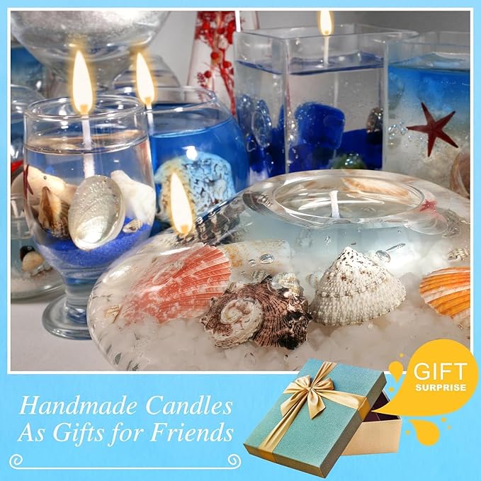 HyqehrtYazc 8.8 lb Clear Jelly Candle Wax High Density Gel Wax for Candle Making 100 Pcs Wick and 120 Pcs Wick Stickers for DIY Making Handmade Projects Material Supplies