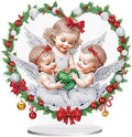 5D Diamond Art Painting Ornament Kits Christmas Angel, DIY Diamond Art Painting Desktop Ornament, Special Shaped Crystal Rhinestone Diamond Art Table Top Home Office Christmas Decor (24x23.6cm)