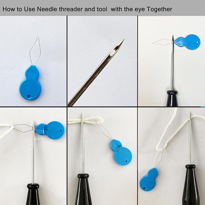 11 Pcs Candle Needle Kit,Wick Inserting Tool Molds Punch Needle with Hook Eye,Large-Eye Candle Wicking Needle(2 Style)