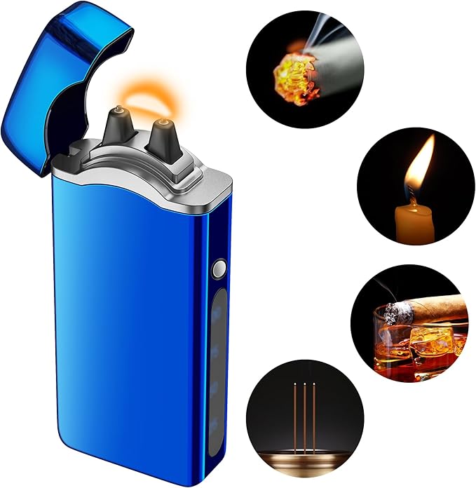 Big Arc Lighter Magical “Flame” USB Rechargeable Plasma Electric Cool Lighter (Blue)