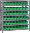 Quantum Storage Systems 1239-101GN Solid Heavy Duty 7 Shelves 48 Economy Green Bins 39" H x 36" W x 12" D