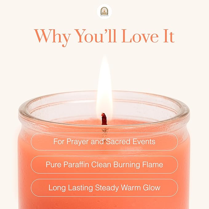 3 Pack Pink 7 Day Candles in Glass Jar – Paraffin Wax, Clean Burning Unscented | Large & Tall Devotional Prayer Pillar Candles for Home, Memorial, Spells, Long Lasting