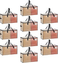VENO 10 Pack Heavy Duty Moving Bags, Clear Storage Bags for Clothes and Comforters, College Dorm Essentials Packing Supplies, Foldable Boxes Alternative (Clear, 10 Pack)