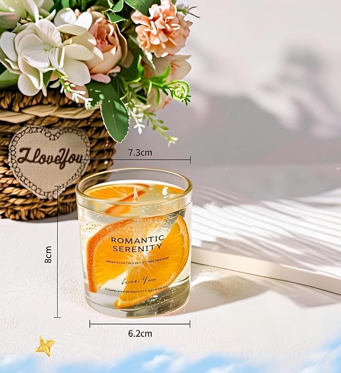 Gel Wax Candle,Sparkling Real Rose & Gold Flakes Candle in Glass Jar,Floral Scented,Smokeless Clean Burn,Glam Home Decor or Wedding,Bridesmaid Gift,Photo Prop,Self Love Healing (Fruit)