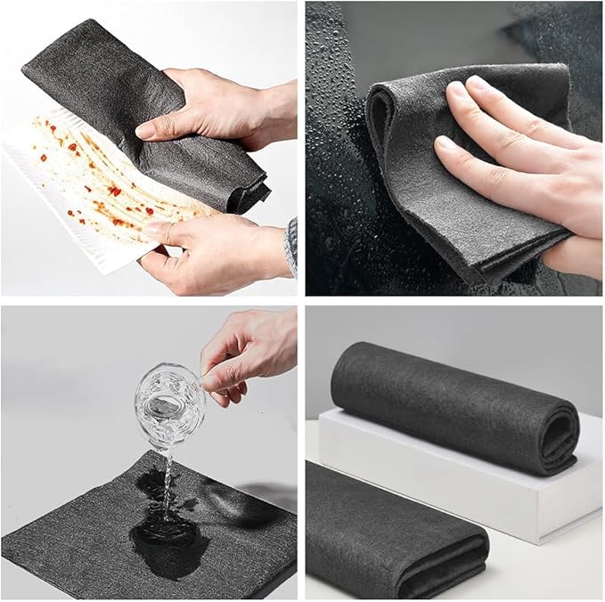 Fliwos Thickened Magic Cleaning Cloth, 2026 Upgrade Reusable Streak Free Cleaning Cloths, Microfiber Cleaning Rags, Multipurpose Lint Free Glass Wiping Towels for Kitchen, Window, Cars (15, 12×12 in)