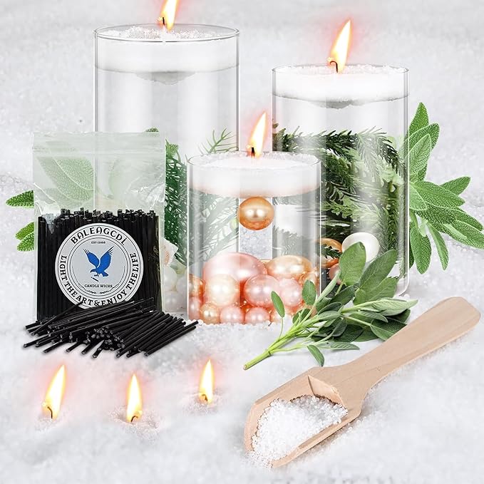 Pearled Candle Wick 2.2 Inch Black Cotton Wicks 400-Pack Premium Metal-Free & Lead-Free Candle Wicks for Candle Making