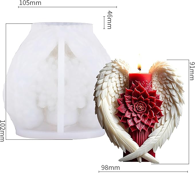 Angel Wing Nativity Scene Cylinder Molds Silicone Wave Spiral Candle Mold - Silicone Resin Casting Molds for Candle & Resin & Soap Craft Supplies