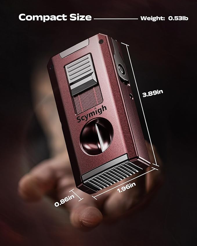 5-in-1 Torch Lighter with Straight & V Cut Cutter, Punch, Holder, Double Jet Flame Windproof Lighters, Butane Refillable Torch Lighters with Accessories Tool, for Men, Candles(Without Gas)