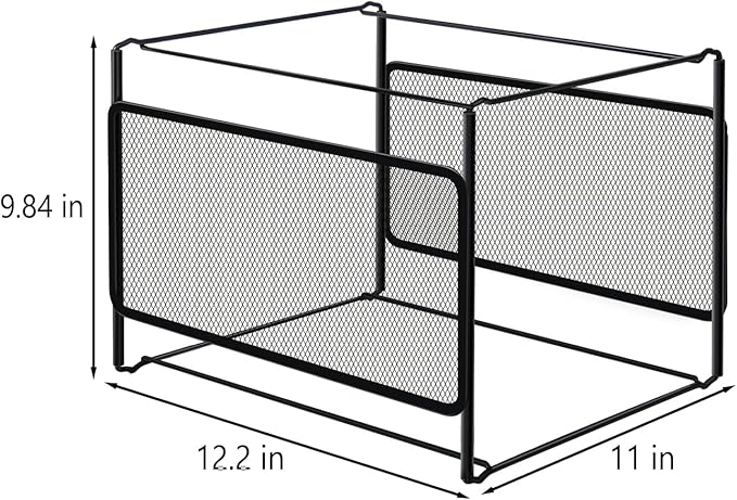 Comix Hanging File Organizer, Letter Size File Folder Organizer with Metal Mesh, Space-Saving File Folder Storage Box for Home Office Supplies(2 Packs)