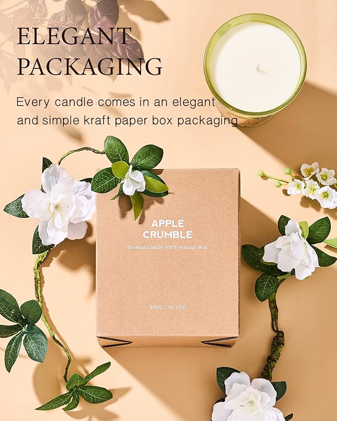 M&SENSE Linen Breeze Scented Natural Soy Wax Candle, 14.1oz 60 Hours Long Lasting Slow Burning Candles for Home Decor, Aromatherapy Candle for Stress Relief