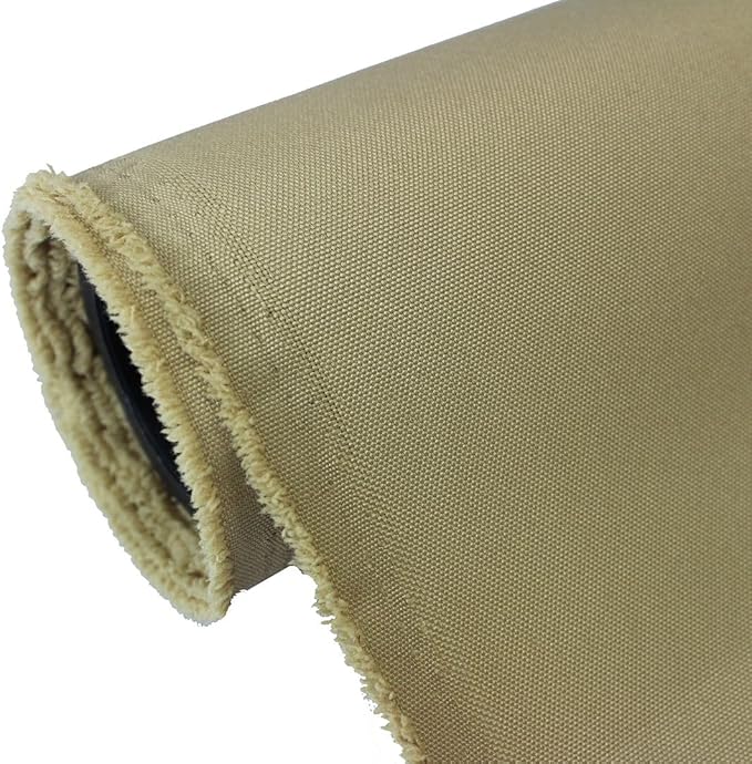 Mybecca Waterproof Canvas Marine Fabric 600 Denier Indoor/Outdoor PU Backing UV Protector Khaki 5 Yards