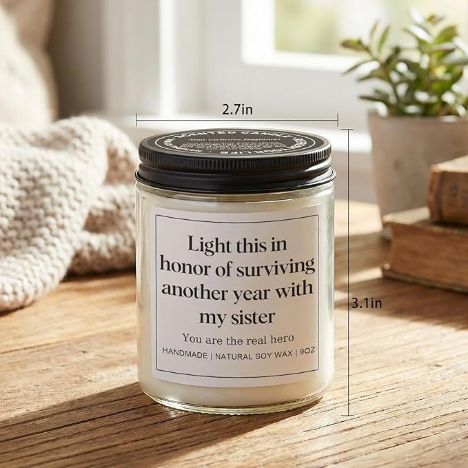 Brother in Law Gifts from Sister, Funny Birthday Fathers Day Christmas Gift for Brother-in-Law, Practical Present Ideas for Men & Him - Lavender Scented Candle