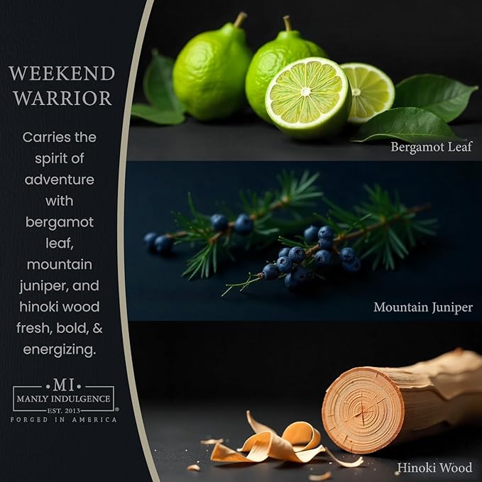 Manly Indulgence Weekend Warrior Scented Wax Melts, Wax Melt Warmer Cubes, Long Lasting Scented Wax Warmer Cubes, 4 Pack, 6 Cubes Each - Made in The USA