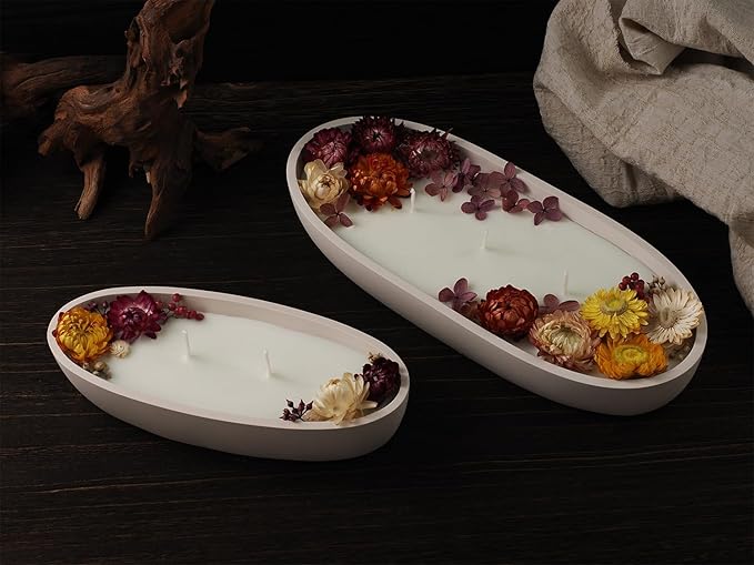 Oval Candle Boat Jar Molds, Creative Silicone Vessels Pot Molds, Concrete Container Storage Tray Making Moulds for Storage Holder Jewelry Box Vase Aroma Cup (L)