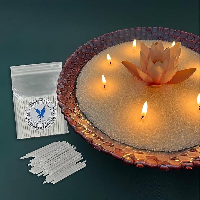 Pearled Candle Wick 2.2 Inch White Cotton Wicks 400-Pack Premium Metal-Free & Lead-Free Candle Wicks for Candle Making