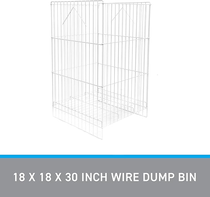 SSWBasics White Wire Dump Bin - 18" X 18" X 30"