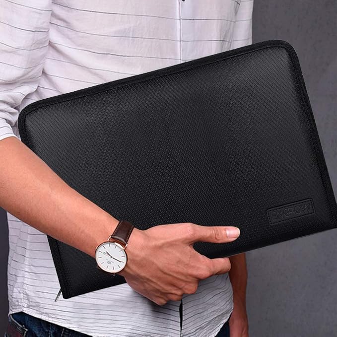 ENGPOW Expanding File Folder Important Document Organizer Fireproof Document Bag-A4 Size, 25 Pockets,Color Labels,Non-Itchy Silicone Coated Portable Filing Organizer Folder(14.3" x 9.8")