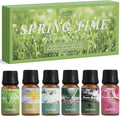SALUBRITO Spring Fragrance Oils Set, Premium Essential Oils for Diffuser, Candle, Soap Making, After Rain, Gardenia, Fresh Cut Grass, Ocean Breeze, Freesia, Rose Geranium, Strong Scented Oils