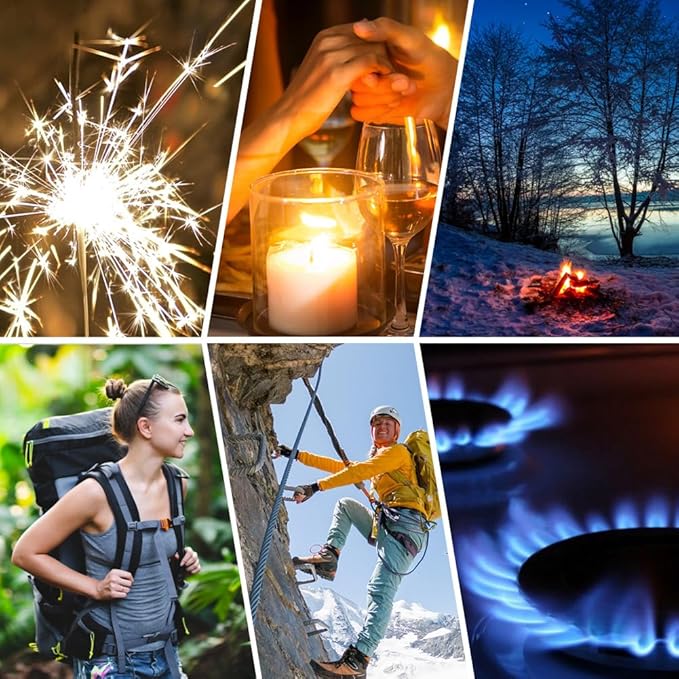 LcFun USB Rechargeable Electric Arc Lighters Windproof Plasma Lighter with LED Battery Display, Waterproof Matches with Flashlight for Camping, Survival Tactical Gear